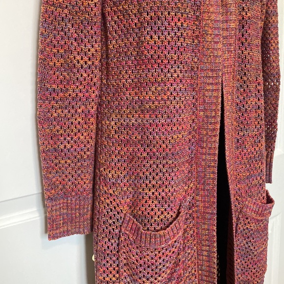 Duster Length Loose Knit Cardigan - Picture 3 of 11